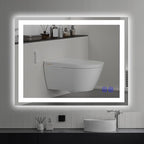 36"x28" LED Bathroom Mirror with Lights Large Wall-Mounted Vanity LED Mirror Smart Lighted Makeup Mirror Stepless Dimmable, Adjustable Brightness,Touch Screen Button,Anti-Fog,Memory Function