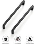 Ravinte 5 Pack Matte Black Cabinet Pulls, 6-1/4 Inch (160mm) Hole Center Slim Kitchen Handles, Square Drawer Pulls for Cabinets & Cupboards, Hardware