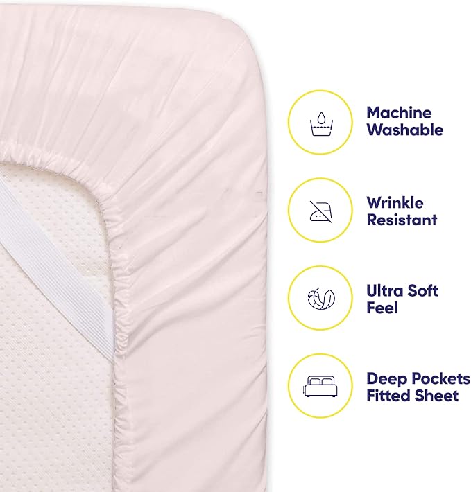 Twin XL Size Bed Sheets - 4 Piece 1500 Supreme Collection Fine Brushed Microfiber Deep Pocket Twin X-Large Sheet Set Bedding - 1 EXTRA PILLOW CASES, GREAT VALUE, Twin XL, Pale Pink