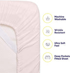 Sweet Home Collection 6 Piece 1500 Supreme Collection Brushed Microfiber Deep Pocket Sheet Set-2 Extra Pillow Cases, Great Value, Rv Short Queen, Pale Pink