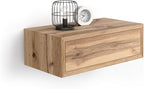 Mobili Fiver, Riccardo Floating nightstand, Rustic Oak, Made in Italy