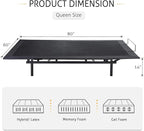 SHA CERLIN Electric Adjustable Bed Base, Ergonomic Basic Queen Size Bed Frame with Upgraded Motors and Wireless Remote Control, Independent Head and Foot Incline, Assembly Required