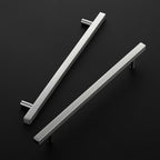 Ravinte Brushed Nickel Cabinet Handles 5 Pack 10 inch Satin Nickel Square Cabinet Pulls Silver Hardware for Kitchen 12-1/2 inch Overall Length Stainless Steel Drawer Pulls