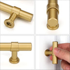 LONTAN 50 Pack Gold Cabinet Knobs Matte Gold Kitchen Cabinet Knobs for Dresser Drawers Brushed Gold T-bar Hardware for Dresser Bathroom