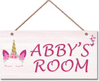 Personalized Signs Unicorn Sign, Wall Decor for Girls Room, Funny Colorful Wall Décor for Kids Room Bedroom Playroom Nursery Boys Room Little Man Cave