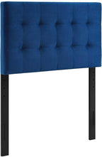 Modway Lily Biscuit Tufted Twin Performance Velvet Headboard, Navy