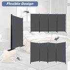 Room Divider, 4 Panel Folding Privacy Screens with Wider Support Feet, 6 Ft Portable Room Partition for Room Separator, 136" W X 71" H,Grey