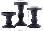 GMWD 3 Pcs Black Glass Candle Holder Set Clear, Candlesticks Holders Pillar Taper Candles Tealight Stand for Wedding Centerpieces Home Decorations Dining Table
