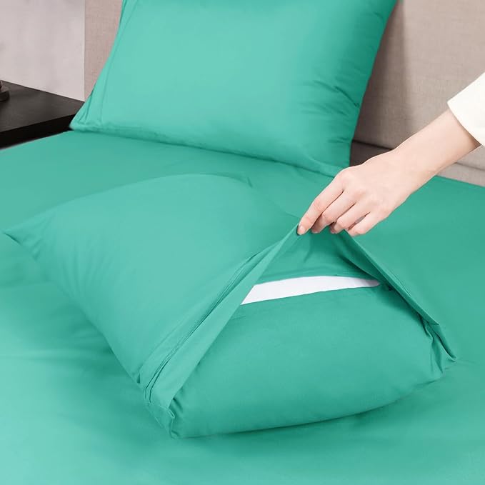 Mejoroom Full Size Sheet Set - Extra Soft Luxury Brushed Microfiber - 1800 Bedding Sheets with 16 Inch Deep Pocket - Breathable, Wrinkle, Fade & Stain Resistant - 4 Piece (Full, Mint)