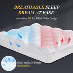 DOWNCOOL 3 Inch Queen Mattress Topper, Ultra Thick and Fluffy Supportive Memory Foam Mattress Topper for Body Pain, Mattress Pad with Breathable Mesh Design for Deep Sleep, 80x60x3 Inches
