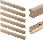 6Pcs Unfinished Beech Wood Solid Furniture Pulls Handles,Unfinished Unpainted Paintable Wooden Handles Cupboard Closet Drawer Handle Pull,Length 11.81",Hole Dis.8.82"