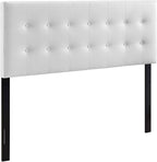 Modway MOD-5173 Emily Tufted Button Faux Leather Upholstered Full Headboard in White