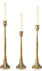 Gold Taper Candle Holder 3-Pack - Elegant Candlestick Holders for Wedding, Table, Party Decor - Holds 3/4 inch Taper Candles