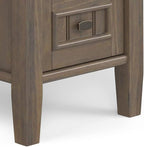 SIMPLIHOME Lev SOLID WOOD 14 Inch Wide Rectangle Transitional Narrow End Table in Smoky Brown, For the Living Room and Bedroom