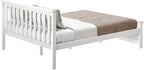 Max & Lily Queen Bed Frame with Slatted Headboard, Solid Wood Platform Bed for Kids, No Box Spring Needed, Easy Assembly, White