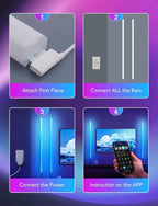Govee Glide Wall Lights, RGBIC LED Light, Smart Gaming Light Works with Alexa and Google Assistant, RGB Lights Bar, LED Wall Lights for Bedroom, 2 Panels Set (3 Sections/Panel)