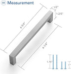 Ravinte 15 Pack Brushed Nickel Kitchen Cabinet Handles 6-1/4 Inch Cabinet Pulls Square Kitchen Hardware for Cabinet Drawer Pulls Drawer Handles Come with Screwdriver