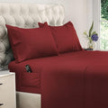 DREAMCARE Full Size Sheets – 4 pcs Cooling Sheets – up to 21” Deep Full Sheet Set – Hotel Luxury Sheets & Pillowcases – Superior Softness 100% Fine Microfiber with Side Pocket – Burgundy