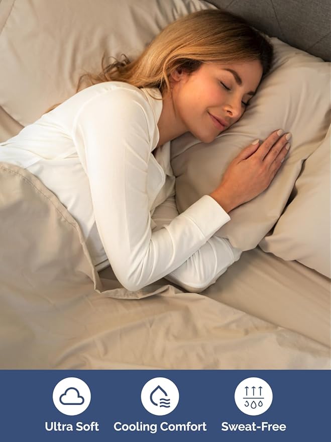 Extra Deep Full Sheet Set - 6 Piece Breathable and Cooling Sheets - Hotel Luxury Bed Sheets Set - Easy & Secure Fit - Soft, Wrinkle Free and Comfy Sheets Set - Cream Sheet Set with Extra Deep Pockets