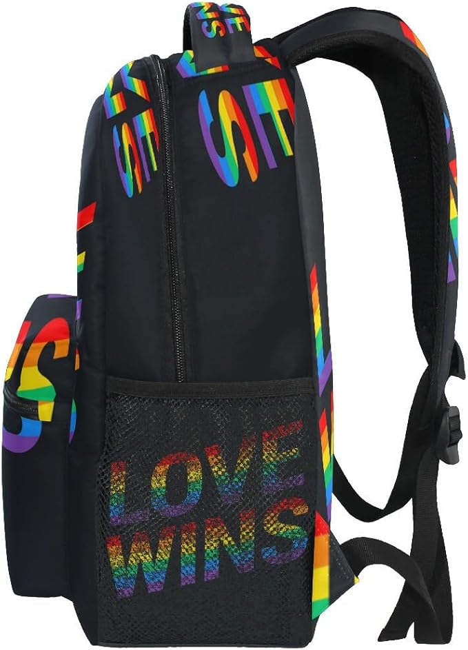 School Backpack Love Wins Pride Rainbow Teens Girls Boys Schoolbag Travel Bag