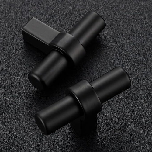 25 Pack Matte Black Cabinet Knobs - Kitchen Cabinet Knobs Black Cabinet Pulls for Kitchen Cabinet Drawer Stainless Steel Dresser Knobs for Cabinet Hardware 2in Length Single Hole T Bar Knbs