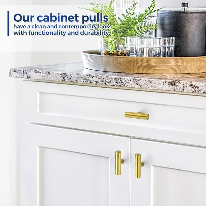 JOY DECOR 15 Pack Cabinet Knobs, Gold Cabinet Handles, 2in Kitchen Cabient Knobs, Single Hole Drawer Knobs for Dresser Drawers