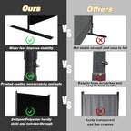 Room Divider, 8 Panel Folding Privacy Screens with Wider Support Feet, 6 Ft Portable Room Partition for Room Separator, 176" W X 71" H, Black