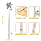 Personalized Growth Chart for Wall, Wooden Height Chart for Kids, Cute Height Measurement for Child/Girls/Boys, Baby and Toddler's Playroom/Kid's Room/Nursery Decor, Coconut Tree