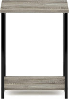 Furinno Simplistic Metal Frame End Table, 1-Pack, French Oak