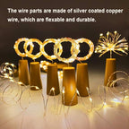 MUMUXI 10 Pack Bottle Lights with Cork Switch, 3.3ft 20 LED Warm White String Lights, Universal Fit for Wine and Liquor Bottles, Ideal for Christmas, Indoor and Outdoor Decoration, Easy to Use