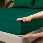 Mejoroom Twin Sheet Set - Hotel Collection Twin Sheets - Bedding Sheets & Pillowcases with Deep Pocket Fitted Sheet, Breathable, Wrinkle & Fade Resistant - 3 Piece(Emerald Green)