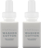 Pura & K. Hall Designs Home Scent Refill - Smart Home Air Diffuser - Up to 120-Hours of Premium Fragrance per Refill - Household Essential - Clean Diffuser Fragrance - 2 Pack, Washed Cotton