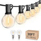 HISTAR Led String Lights Outdoor 30ft Patio Lights Waterproof with 27 G40 Shatterproof Bulbs, Connectable Globe String Lights for Outside, Backyard Balcony Bistro Party Cafe Lights