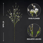 Melorca&Guilla Artificial Plants,4PCS 43.3" Green Snow Wilow Faux Branches for Vase Faux Greenery Stems,Artificial Branches Fake Plants for Shop Garden Office Home Décor