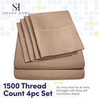 Twin Size Bed Sheets - 4 Piece 1500 Supreme Collection Fine Brushed Microfiber Deep Pocket Twin Sheet Set Bedding - 1 Extra Pillow Cases, Great Value, Twin, Taupe (Pack of 2)