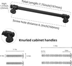10 Pack 6-1/4 inch(160mm) Matte Black Cabinet Handles and Pulls - Drawer Handles for Kitchen and Dresser