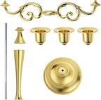 OwnMy 3 Arms Metal Candelabra Candlestick Silver European Elegant Candle Holder Candle Stand for Wedding Dining Table Christmas Party Home Decoration (Golden Tone)