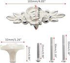 Uenhoy 5 Pcs Rose Cabinet Knobs with Backplate, Vintage Floral Drawer Knob Pulls, Zinc Alloy Rose Flower Drawer Pull Handles for Cabinets and Dresser - 4 Inch, Ivory White with Silver Trim