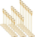 French Gold Taper Candle Holders Set of 24 Candlestick Holders Bulk，Metal Candle Stick Holder Decor for Wedding, Dinning, Party or Anniversary, Fits 3/4 Inch Thick Candle