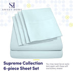 Full Size Bed Sheets - 6 Piece 1500 Supreme Collection Fine Brushed Microfiber Deep Pocket Full Sheet Set Bedding - 2 Extra Pillow Cases, Great Value, Full, Aqua