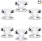 MroMax 6pcs Tiny Pull Handle Diamond Acrylic Mini Knob 19mm Diameter Clear Shiny Diamond Shaped Knobs for Jewelry Box, Gift Case and Makeup Box