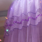 Jolitac Bed Canopy Lace Mosquito Net for Girls Beds, Unique Princess Play Tent Mesh Canopies Large Lace Dome Curtain Drapes Home & Travel (Purple)