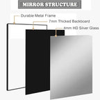 Bathroom Mirror 30x36 Inch, Black Frame Mirror 30"x36", Rectangle Wall Mounted Mirror, Metal Framed Vanity Mirror for Wall 30 by 36, Modern Mirror Hangs Horizontal Or Vertical