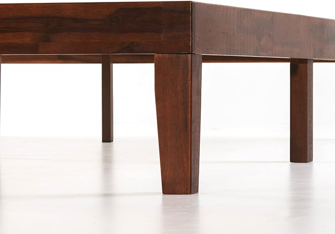 Mellow Naturalista Classic 12 Inch Solid Wood Platform Bed with Wooden Slats, Cal King, Espresso