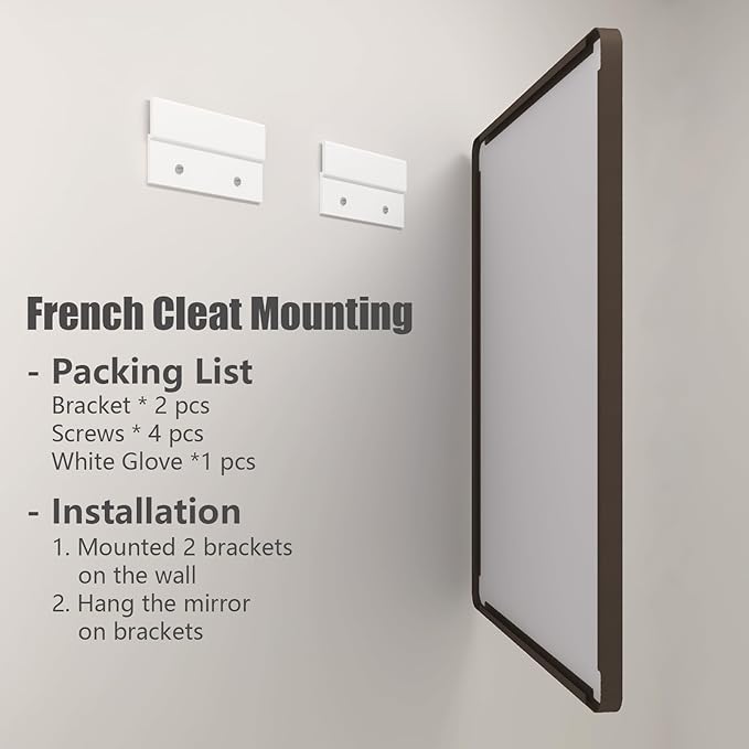 60x30 Bronze Bathroom Mirror for Wall, Brushed Metal Bronze Framed Bathroom Vanity Mirror, Rounded Rectangle Mirror, Shatterproof, Anti-Rust (Horizontal/Vertical)