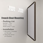 60x30 Bronze Bathroom Mirror for Wall, Brushed Metal Bronze Framed Bathroom Vanity Mirror, Rounded Rectangle Mirror, Shatterproof, Anti-Rust (Horizontal/Vertical)