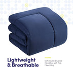 Sweet Home Collection RV Short Queen Comforter Set for RV Camper - Comforter Set with Fitted & Flat Sheet, 4 Pillowcases - Tailored for RV Short Queen Beds - Cozy Essentials for Your RV Bedroom, Navy