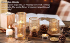 15Pcs Glass Votive Candle Holders, Gold Tea Light Candle Holders Vintage Fall Tealight Candle Holder Bulk for Autumn, Thanksgiving Table Centerpieces, Christmas Decor (Gold)