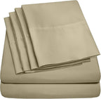 Sweet Home Collection 6 Piece 1500 Supreme Collection Brushed Microfiber Deep Pocket Sheet Set-2 Extra Pillow Cases, Great Value, Rv Short Queen, Sage