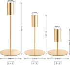 Gold Taper Candlestick Holders,Taper Candle Holders Set of 15,Metal Taper Candle Sticks Stand Holders,Modern Decorative Candle Holders for Wedding Certerpieces,Festive, Mantel,Home,Party